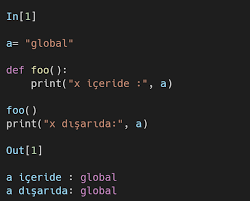 Python Global ve Yerel Kapsam