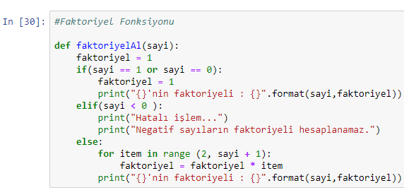 Python Fonksiyon Tanımlama