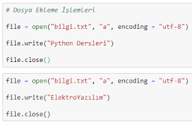 Python Dosyaya Ekleme Yapma