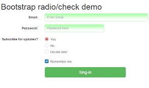 Bootstrap Formlar Check Radio Switch